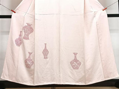 平和屋着物■中国三大刺繍　相良刺繍　総刺繍　訪問着　陶器文　正絹　逸品　CABJ8136xe