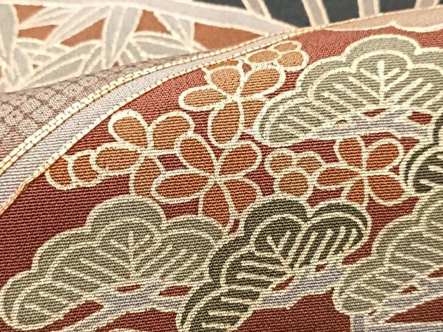 平和屋着物■豪華黒留袖　駒刺繍　扇面花文　松竹梅　金彩　正絹　逸品　CABJ8147xe