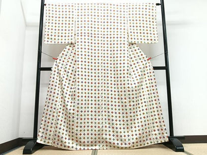 平和屋着物■上質な小紋　花尽くし　正絹　逸品　未使用　CABJ8160xe
