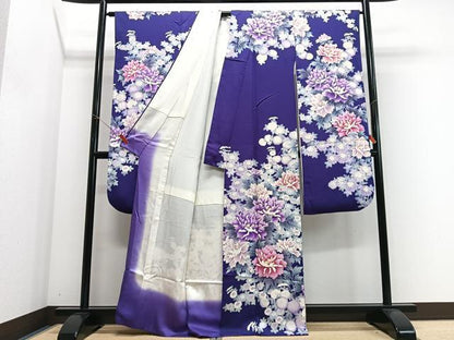 平和屋着物●豪華振袖　草花文　金彩　正絹　逸品　CABJ8168xe