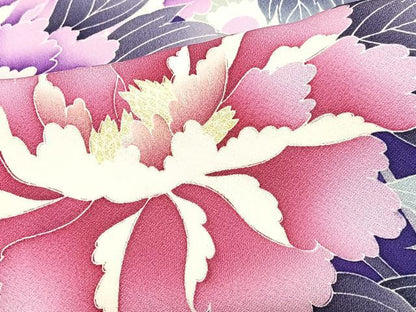 平和屋着物●豪華振袖　草花文　金彩　正絹　逸品　CABJ8168xe