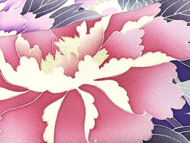 平和屋着物●豪華振袖　草花文　金彩　正絹　逸品　CABJ8168xe