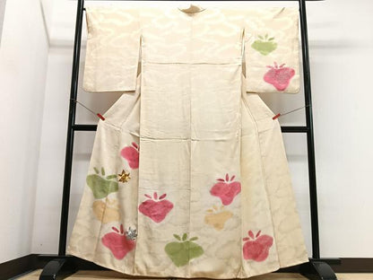 平和屋着物■訪問着　駒刺繍　舞花文　暈し染め　金銀彩　正絹　逸品　CABJ8170xe