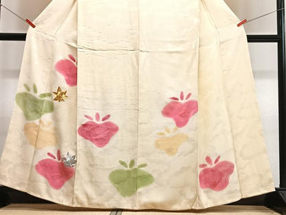 平和屋着物■訪問着　駒刺繍　舞花文　暈し染め　金銀彩　正絹　逸品　CABJ8170xe