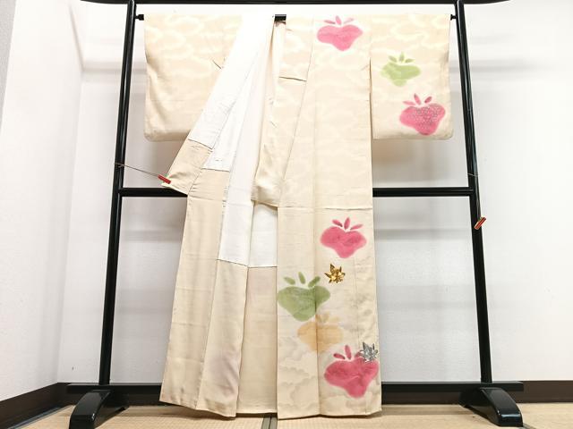 平和屋着物■訪問着　駒刺繍　舞花文　暈し染め　金銀彩　正絹　逸品　CABJ8170xe