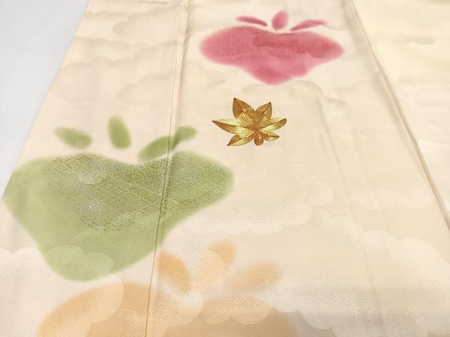 平和屋着物■訪問着　駒刺繍　舞花文　暈し染め　金銀彩　正絹　逸品　CABJ8170xe