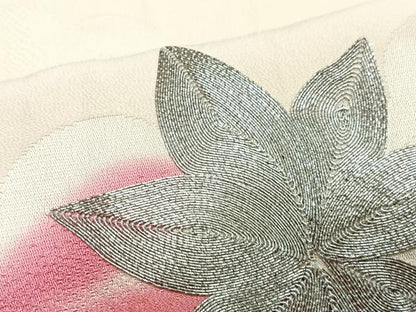 平和屋着物■訪問着　駒刺繍　舞花文　暈し染め　金銀彩　正絹　逸品　CABJ8170xe