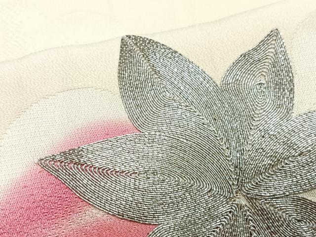 平和屋着物■訪問着　駒刺繍　舞花文　暈し染め　金銀彩　正絹　逸品　CABJ8170xe