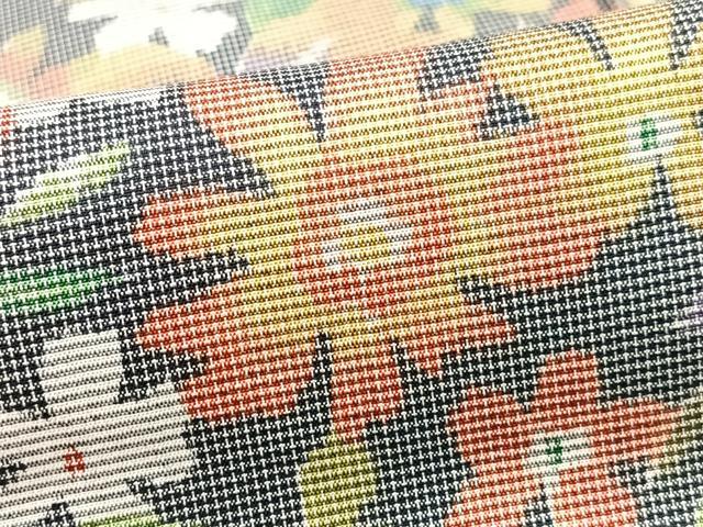 平和屋着物■本場大島紬　9マルキ　草花文　正絹　逸品　未使用　CABJ8174xe