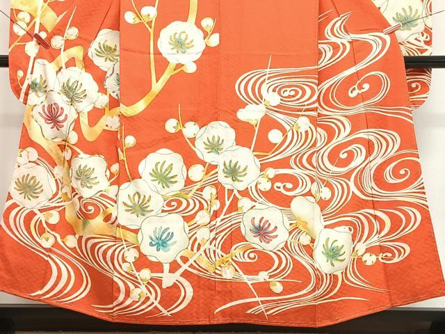 平和屋着物■豪華振袖　駒刺繍　流水枝梅文　金銀糸　正絹　逸品　CABJ8182xe