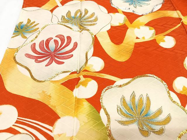 平和屋着物■豪華振袖　駒刺繍　流水枝梅文　金銀糸　正絹　逸品　CABJ8182xe