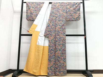 平和屋着物■上質な紬　花唐草文　正絹　逸品　CABJ8185xe