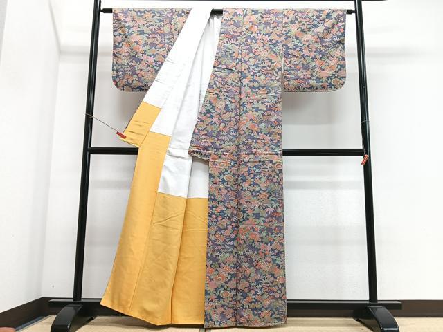 平和屋着物■上質な紬　花唐草文　正絹　逸品　CABJ8185xe