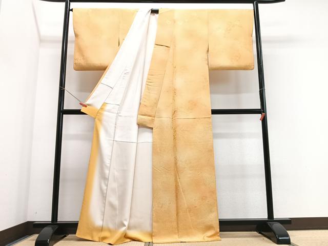 平和屋着物■上質な小紋　草花地紋　暈し染め　正絹　逸品　CABJ8186xe