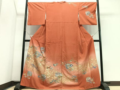 平和屋着物■訪問着　鳳凰糸車花文　暈し染め　金彩　正絹　逸品　CABJ8190xe