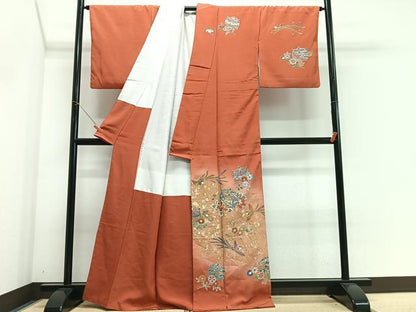 平和屋着物■訪問着　鳳凰糸車花文　暈し染め　金彩　正絹　逸品　CABJ8190xe