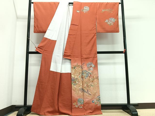 平和屋着物■訪問着　鳳凰糸車花文　暈し染め　金彩　正絹　逸品　CABJ8190xe