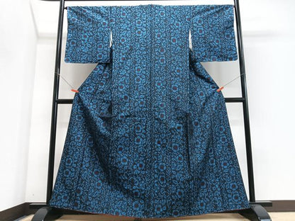 平和屋着物■上質な紬　花唐草文　正絹　逸品　CABJ8193xe