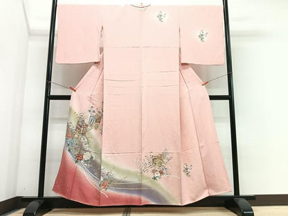 平和屋着物■訪問着　御所車花文　暈し染め　金彩　正絹　逸品　CABJ8194xe