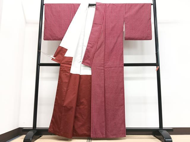平和屋着物■上質な紬　縞　正絹　逸品　CABJ8195xe