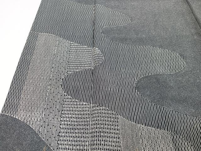 平和屋着物■訪問着　江戸小紋　流水文　黒地　正絹　逸品　CABJ8197xe