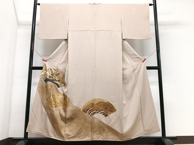 平和屋着物■豪華色留袖　駒刺繍　地紙花文　金彩　正絹　逸品　CABJ8200xe