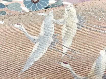 平和屋着物■訪問着　吉祥花鳥文　暈し染め　銀彩　正絹　逸品　CABJ8205xe