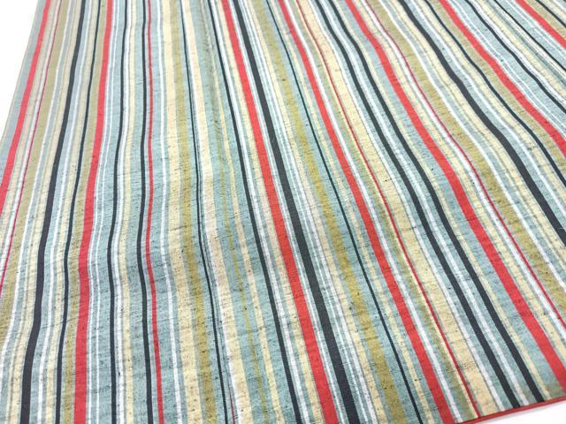 平和屋着物■上質な紬　縞　正絹　逸品　CABJ8206xe