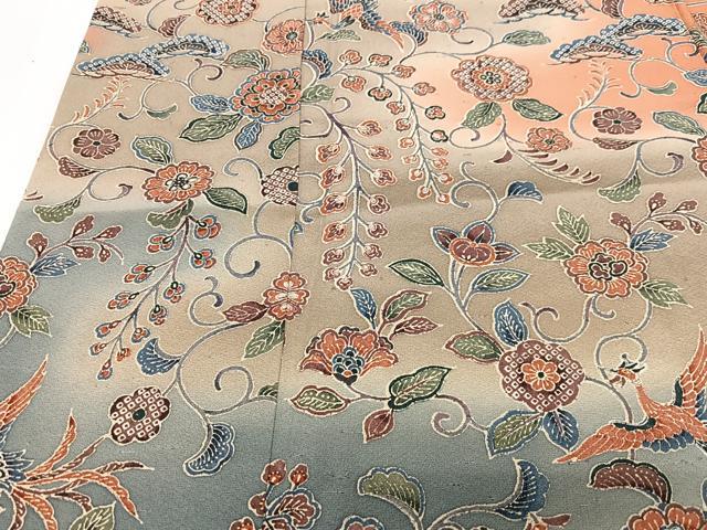 平和屋着物■訪問着　更紗花鳥文　暈し染め　正絹　逸品　CABJ8208xe
