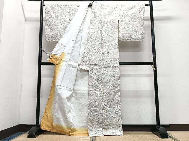 平和屋着物■上質な紬　風景文　正絹　逸品　CABJ8209xe