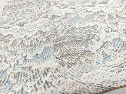 平和屋着物■上質な紬　風景文　正絹　逸品　CABJ8209xe