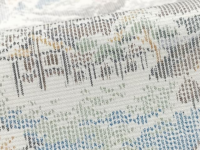 平和屋着物■上質な紬　風景文　正絹　逸品　CABJ8209xe