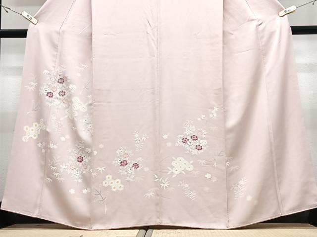 平和屋着物■訪問着　友禅　刺繍　草花文　正絹　逸品　CABJ8212xe