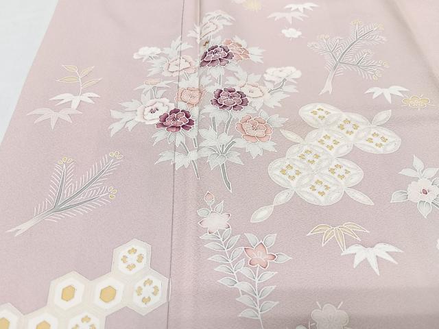 平和屋着物■訪問着　友禅　刺繍　草花文　正絹　逸品　CABJ8212xe
