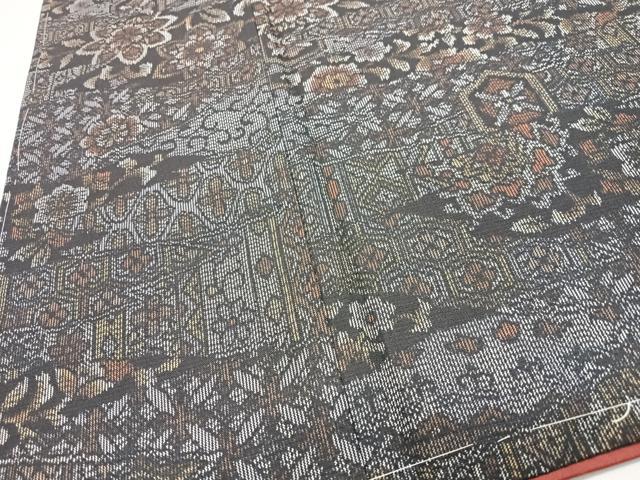 平和屋着物■上質な紬　更紗花文　正絹　逸品　CABJ8213xe