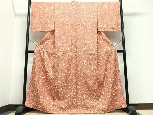 平和屋着物■上質な小紋　花唐草文　洗える着物　未使用　CABJ8214xe