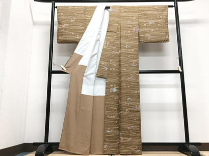 平和屋着物■上質な小紋　舞葉文　ろうけつ染　正絹　逸品　CABJ8218xe
