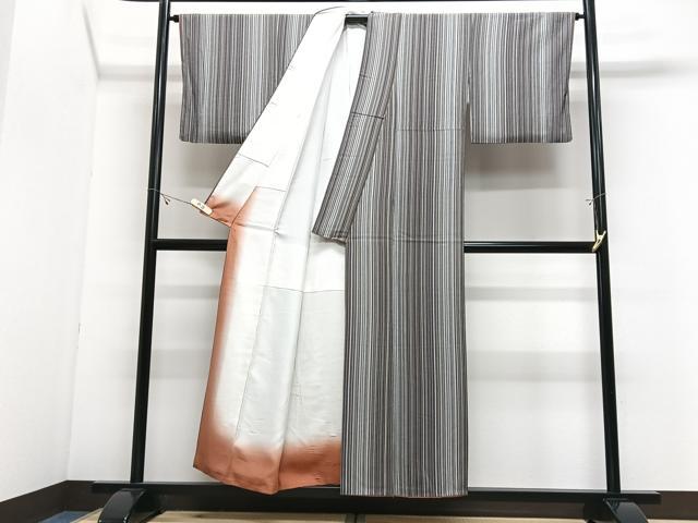平和屋着物■上質な小紋　縞　正絹　逸品　CABJ8220xe