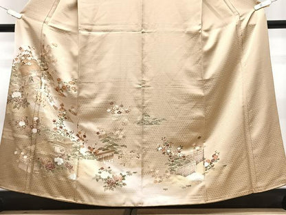平和屋着物■訪問着　風景文　暈し染め　金彩　正絹　逸品　CABJ8224xe