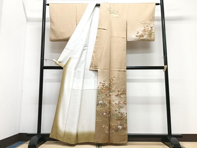 平和屋着物■訪問着　風景文　暈し染め　金彩　正絹　逸品　CABJ8224xe