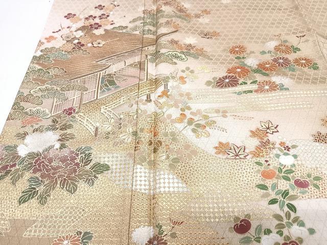 平和屋着物■訪問着　風景文　暈し染め　金彩　正絹　逸品　CABJ8224xe