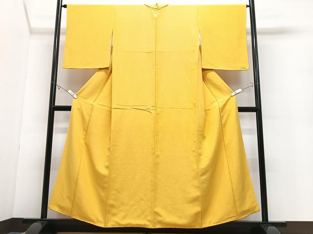 平和屋着物■上質な色無地　支子色　正絹　逸品　CABJ8227xe