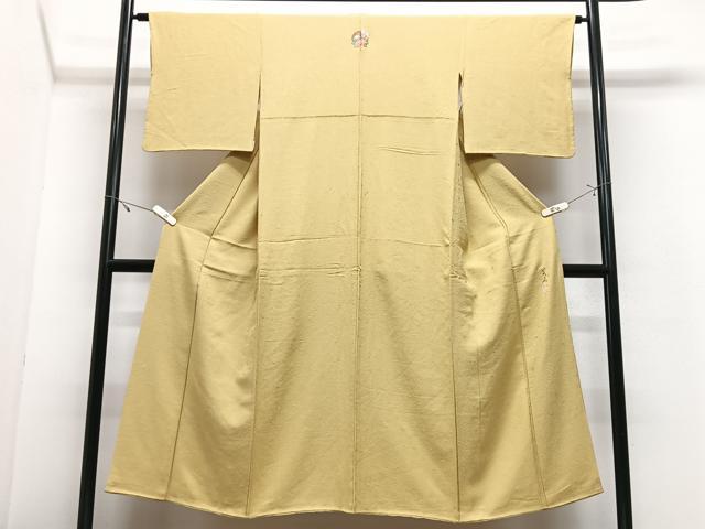 平和屋着物■服飾評論家　市田ひろみ　色無地　舞花地紋　黄金色　正絹　逸品　CABJ8228xe