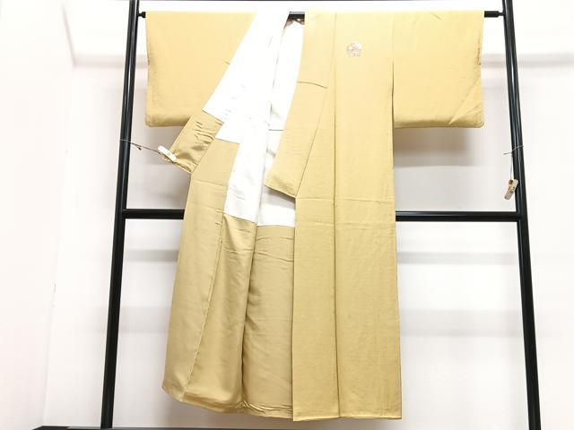 平和屋着物■服飾評論家　市田ひろみ　色無地　舞花地紋　黄金色　正絹　逸品　CABJ8228xe
