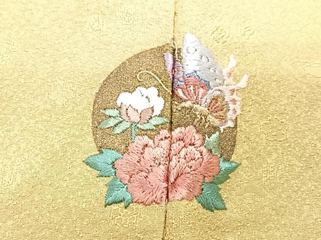 平和屋着物■服飾評論家　市田ひろみ　色無地　舞花地紋　黄金色　正絹　逸品　CABJ8228xe