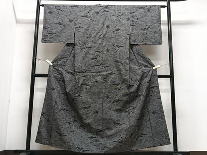平和屋着物■本場大島紬　7マルキ　流水笹竹文　正絹　逸品　CABJ8231xe