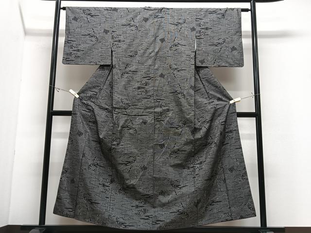 平和屋着物■本場大島紬　7マルキ　流水笹竹文　正絹　逸品　CABJ8231xe