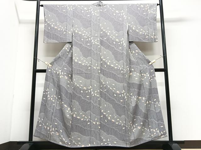 平和屋着物■上質な小紋　流水舞葉文　正絹　逸品　CABJ8234xe
