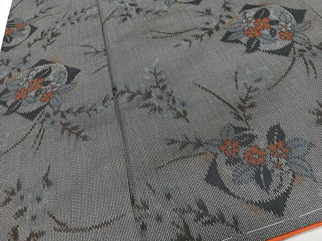 平和屋着物■上質な紬　草花文　正絹　逸品　未使用　CABJ8235xe