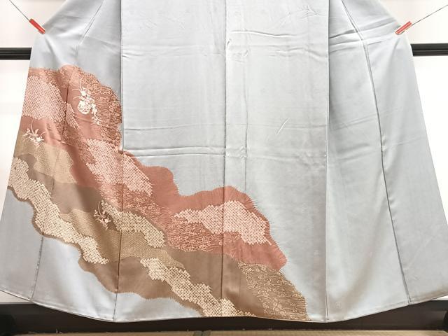 平和屋着物■訪問着　刺繍　絞り　花籠文　金彩　正絹　逸品　CABJ8241xe
